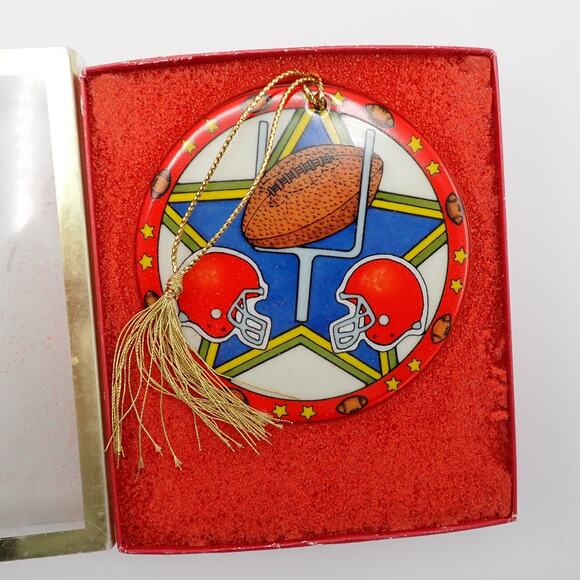 Lenox Sports Series Football Round Porcelain Ornament in Original Box, 3.25" W - Picture 2 of 7